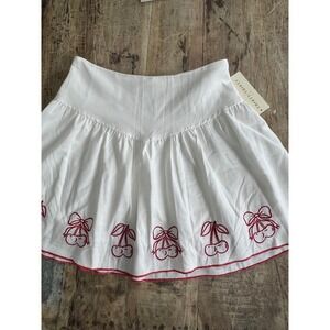 NWT Thirty/Thirty Embroidered Cherry Mini Skirt